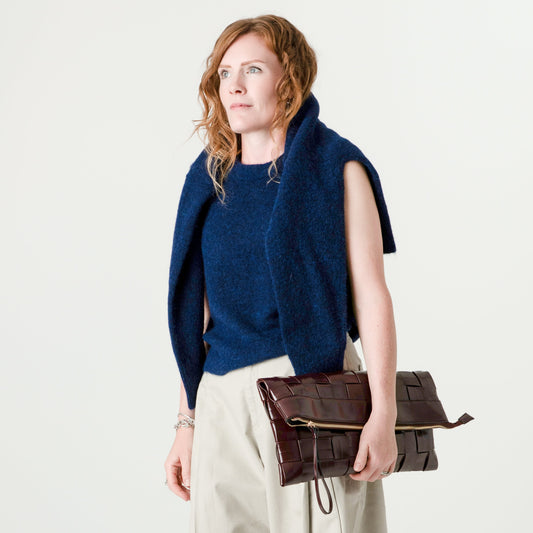 Inky Blue Alpaca Wool Cardigan – 55% Alpaca 15% Wool – Gerry style, Porridge Knitwear