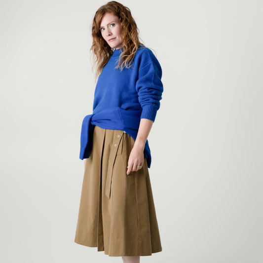 Blue Wool Cashmere Jumper – 70% Wool 30% Cashmere – Amy style, Porridge Knitwear