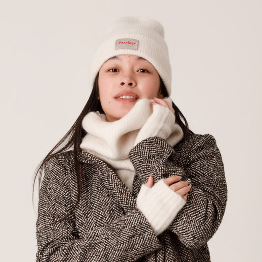 Alpaca Wrist Warmers - White