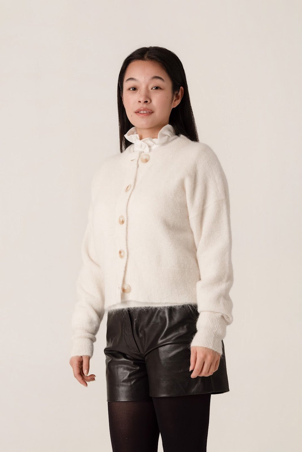 Alpaca Gerry Cardigan - White