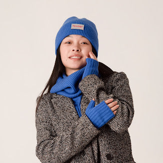 Cashmere Wrist Warmers - Blue