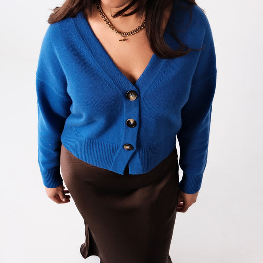 Cashmere Lucy Cardigan - Blue