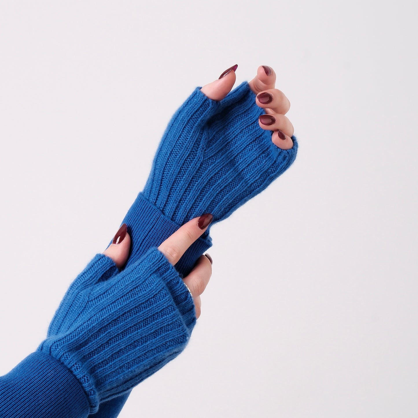 Cashmere Wrist Warmers - Blue