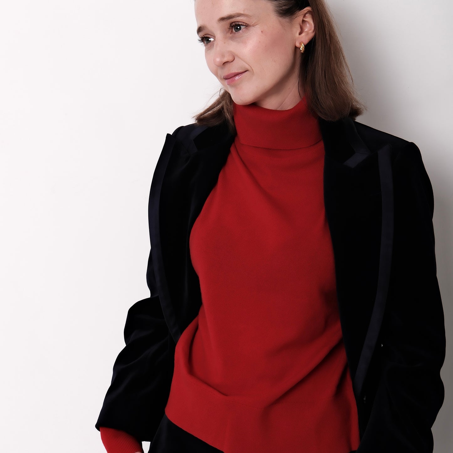 Cashmere Anne Poloneck - Red