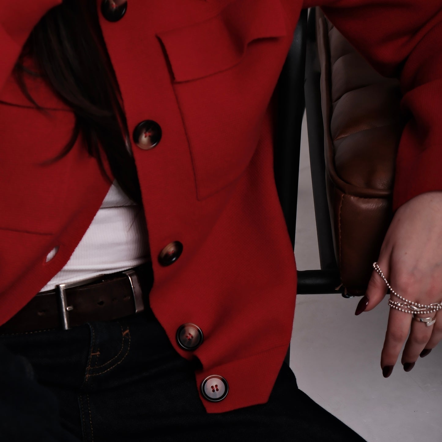 Wool Rebecca Jacket - Red