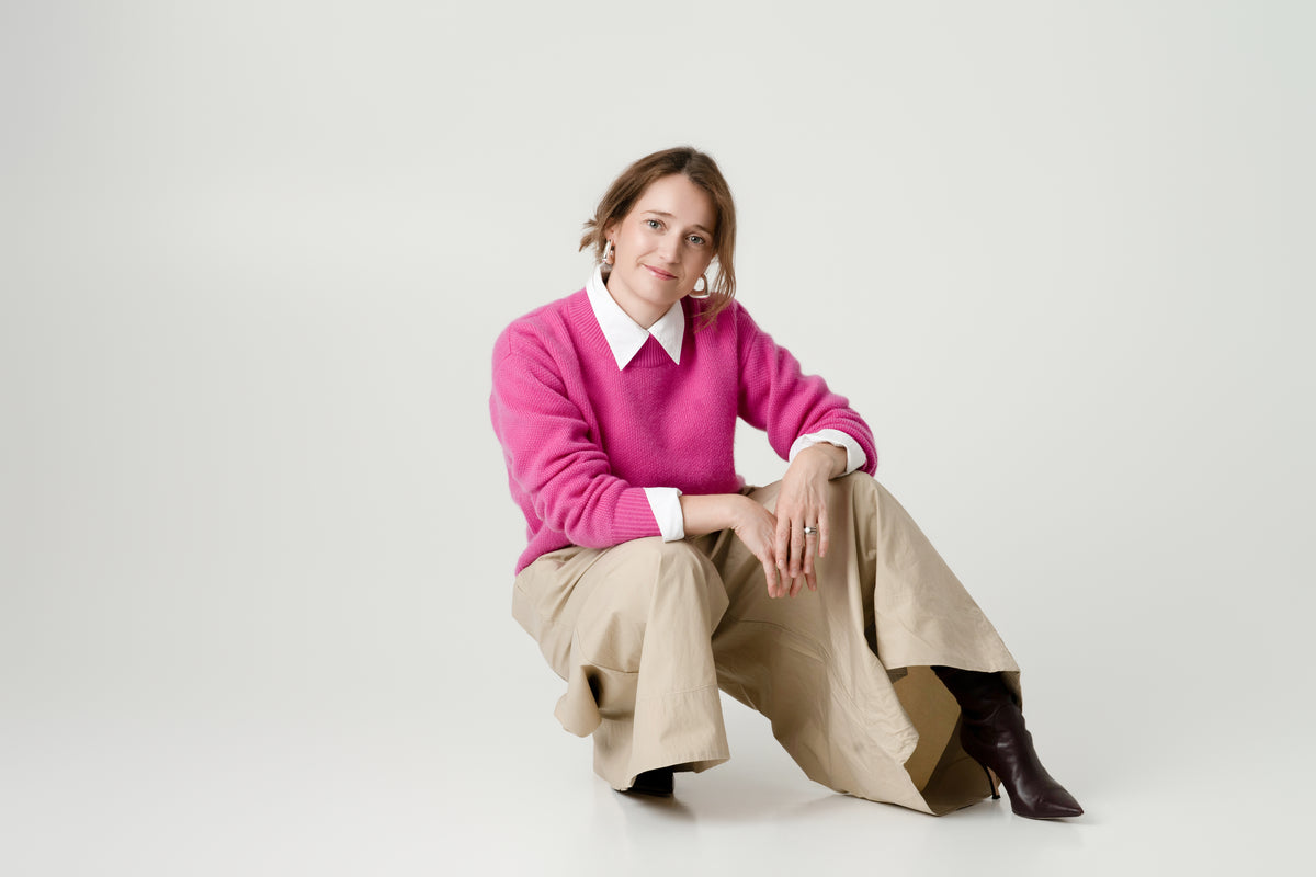 Pink Wool Cashmere Jumper – 70% Wool 30% Cashmere – Amy style, Porridge Knitwear