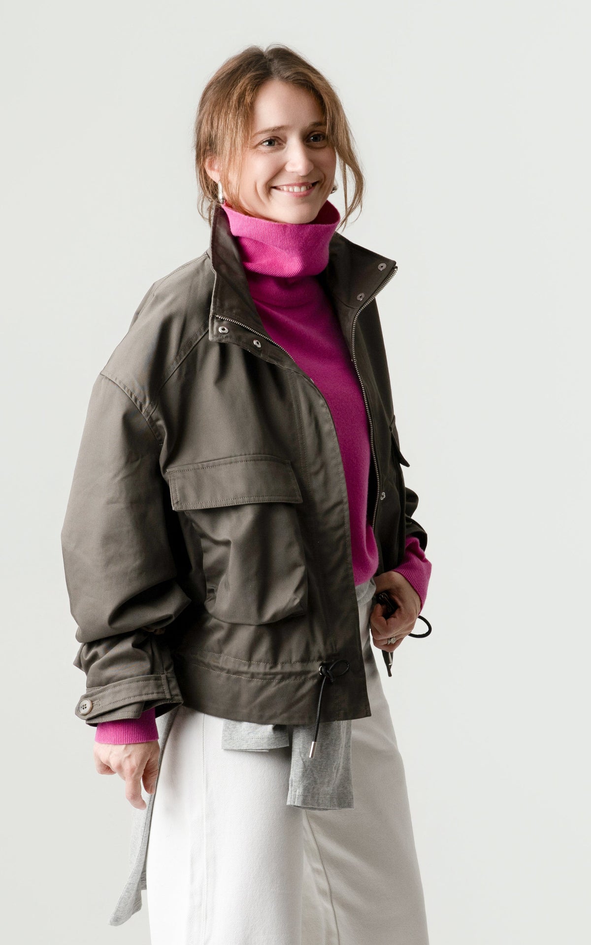 Pink Wool Cashmere Poloneck – 70% Wool 30% Cashmere – Anne style, Porridge Knitwear