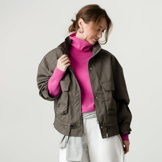 Pink Wool Cashmere Poloneck – 70% Wool 30% Cashmere – Anne style, Porridge Knitwear