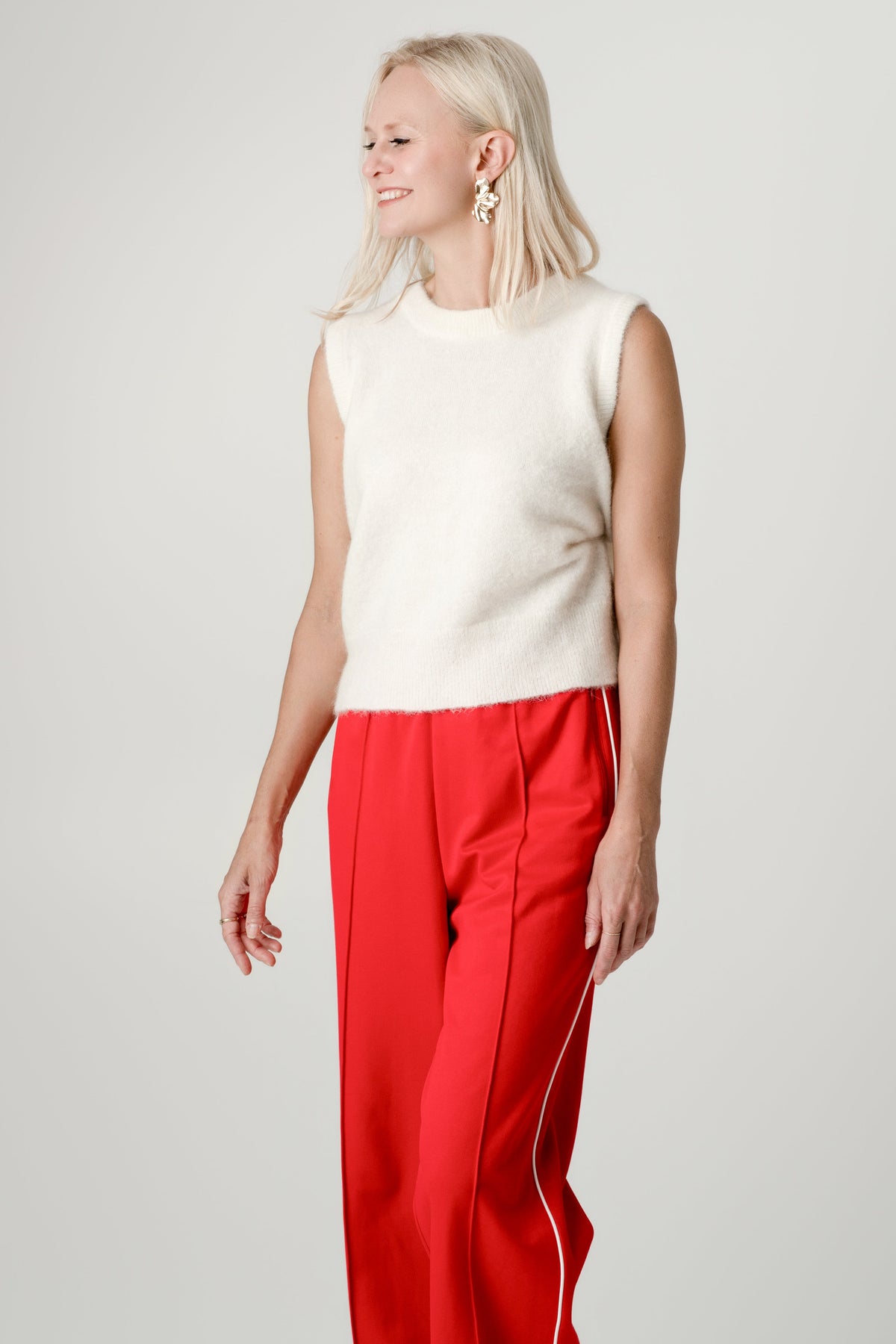 White Alpaca Wool Tank – 55% Alpaca 15% Wool – Julia style, Porridge Knitwear
