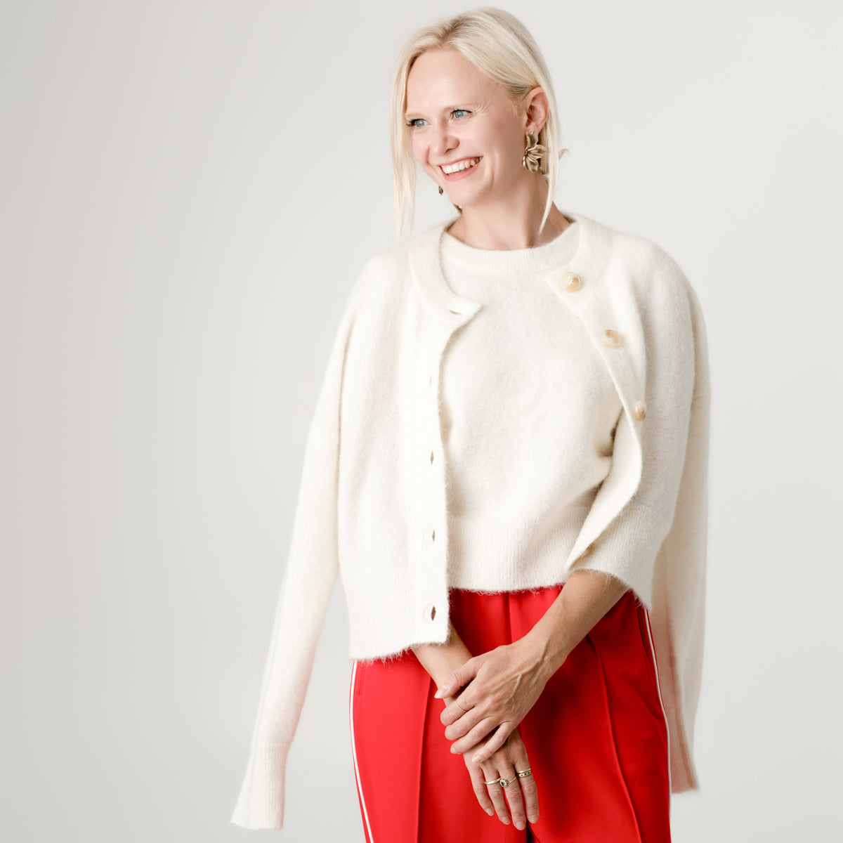 White Alpaca Wool Tank – 55% Alpaca 15% Wool – Julia style, Porridge Knitwear