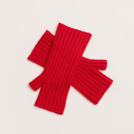 Cashmere Wrist Warmers - Red