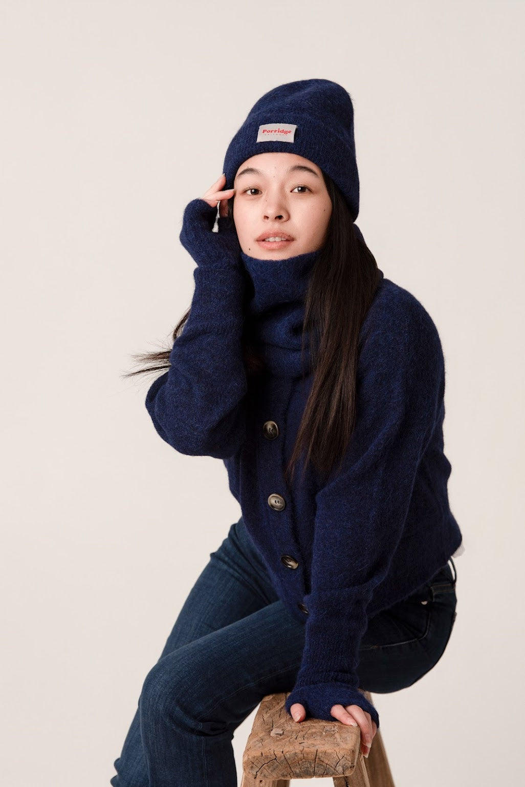 Alpaca Beanie - Inky Blue