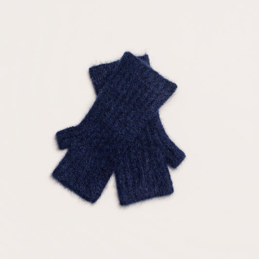 Alpaca Wrist Warmers - Inky Blue
