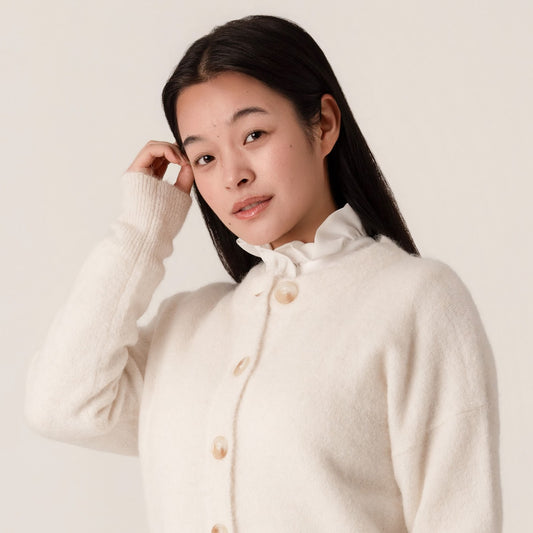 Alpaca Gerry Cardigan - White