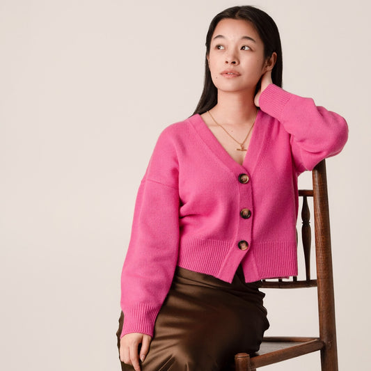 Cashmere Lucy Cardigan - Pink