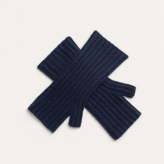 Cashmere Wrist Warmers - Navy
