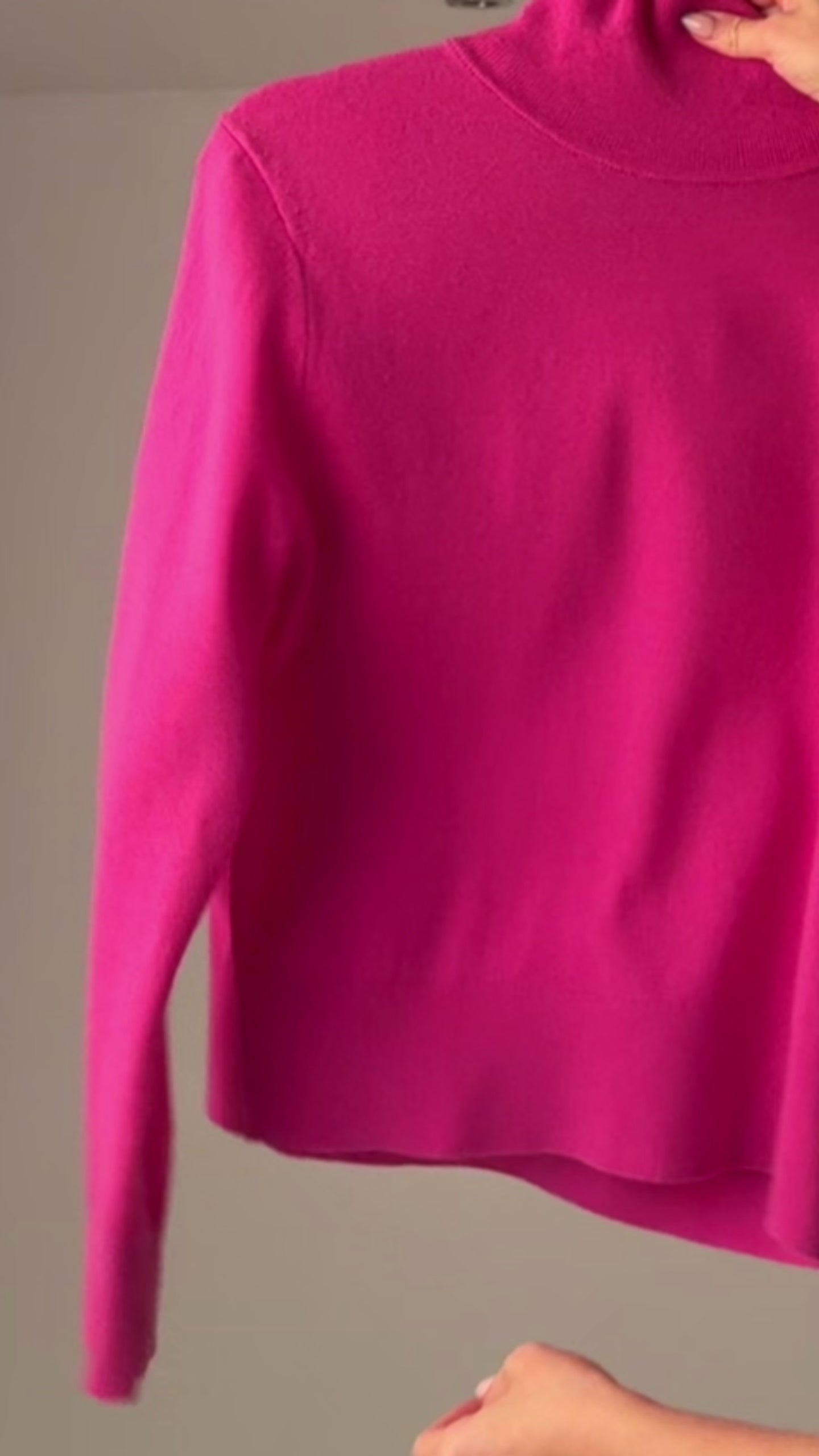 Pink Wool Cashmere Poloneck – 70% Wool 30% Cashmere – Anne style, Porridge Knitwear